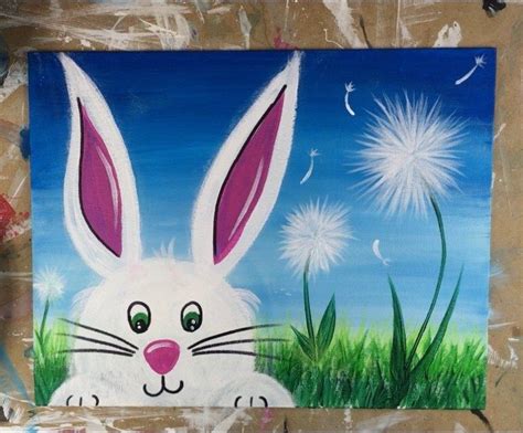 How To Paint An Easter Bunny Easter Canvas Painting Easter Canvas