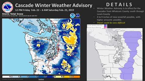 Noaa Winter Weather Advisory Issued For Washington 4 11 Of Snow Today Saturday Morning