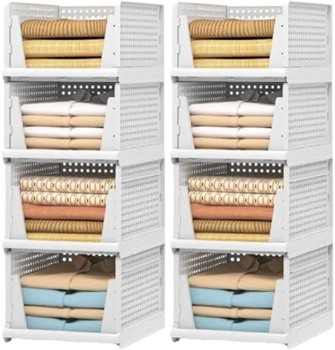 TASMAX Stackable Organizer For Wardrobe Organizer For Clothes Plastic