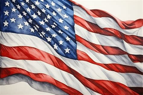 USA Flag. American Flag Drawing. Generated by Artificial Intelligence ...