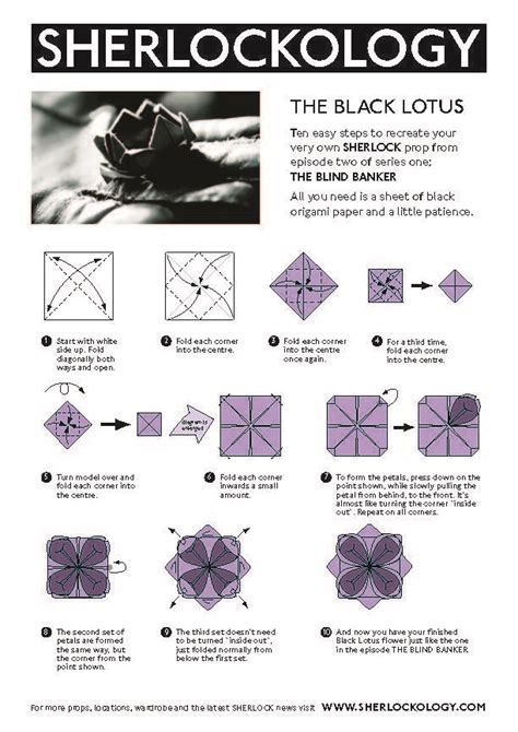 Lotus Flower Origami Instruction Diagram