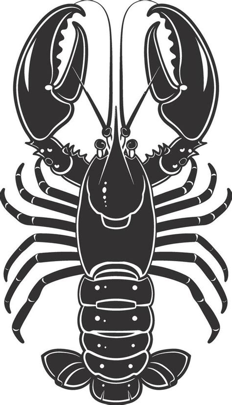 AI generated Silhouette lobster black color only full body 39606485 ...