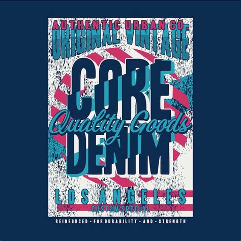 Premium Vector Core Denim Typography Abstract