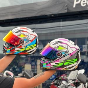 Combo Casal Capacete Ls Ff Xdron Rosa E Laranja Masculino E Feminino