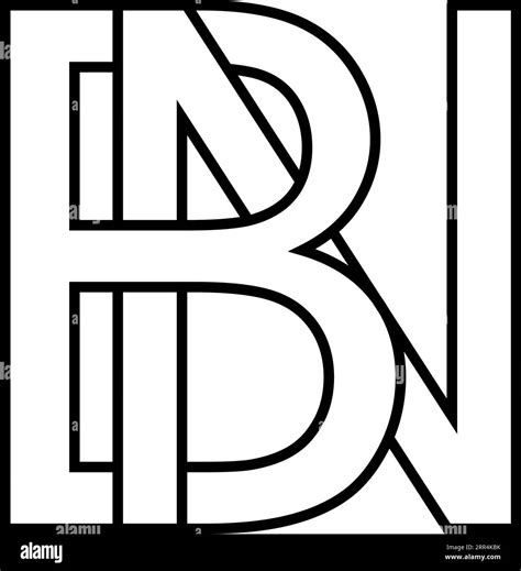 Logo Sign Bn Nb Icon Sign Two Interlaced Letters B N Stock Vector