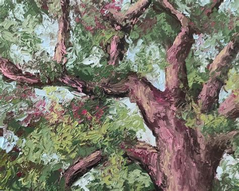 Oak Tree Painting Original Art Forest Oil Painting Canvas Wall Etsy