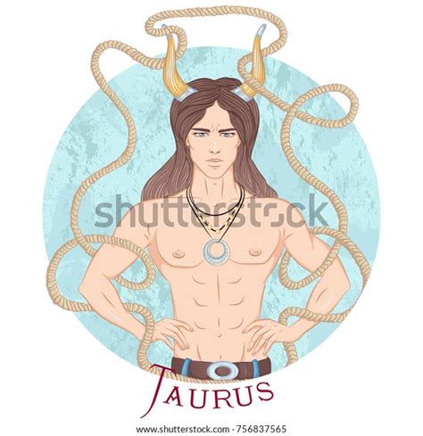 Zodiac Vector Illustration Astrological Sign Taurus 스톡 벡터 로열티 프리 756837565