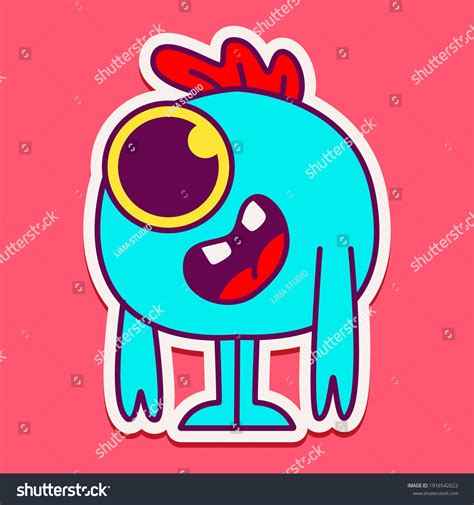 Cute Doodle Monster Designs Coloring Backgrounds Stock Vector Royalty Free 1916542622