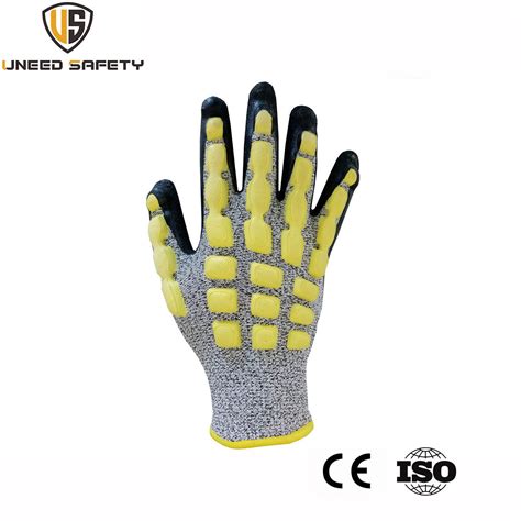 Glass Fiber Anti Cut Impact Resistant Level Pu Coated Work Safety