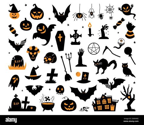 Happy Halloween Magic Collection Wizard Attributes Creepy And Creepy Elements For Halloween