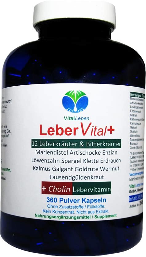 LEBER Vital 12 Kräuter Bitterstoffe Lebervitamin CHOLIN 360