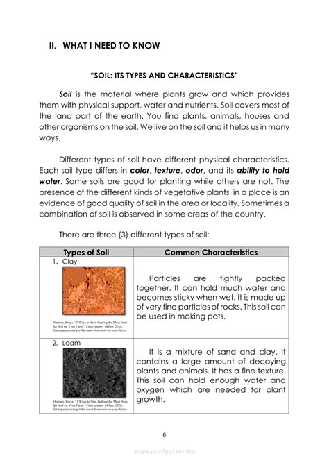 TYPES AND CHARACTERISTICS OF SOIL For Science Grade 4 Quarter 4 Week