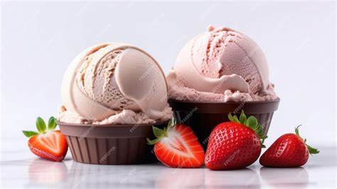 Premium Photo Strawberry Vanilla Chocolate Different Flavor Ice Cream