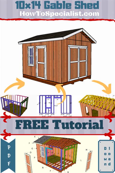 10x14 Gable Shed Free DIY Plans HowToSpecialist How To Build