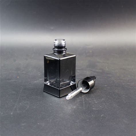 Factory Custom Black 30 Ml Luxury Square Glass Dropper Bottle 1 Oz