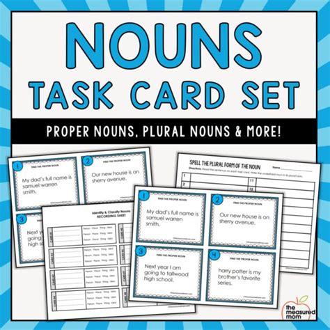 Nouns Task Card Set The Measured Mom