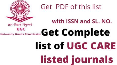 GET Complete List Of UGC CARE Listed Journals For 2021 UPDATED Commerce