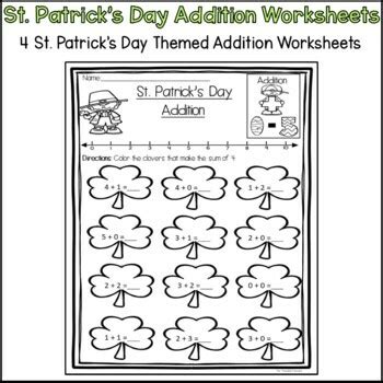 Saint Patricks Day Addition Worksheet