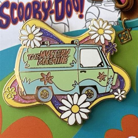 Mystery Machine Scooby Doo Van Floral Enamel Pin New Ebay