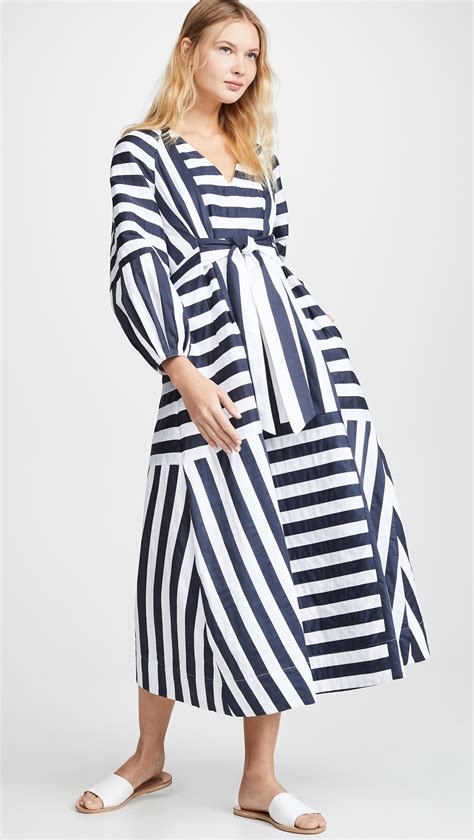 Navy White Stripe Maxi Dress