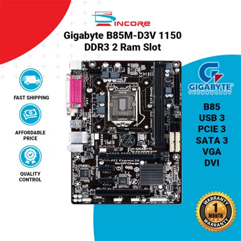 Asus Gigabyte B85 Socket 1150 Ddr3 Intel B85m Motherboard B85m D3v