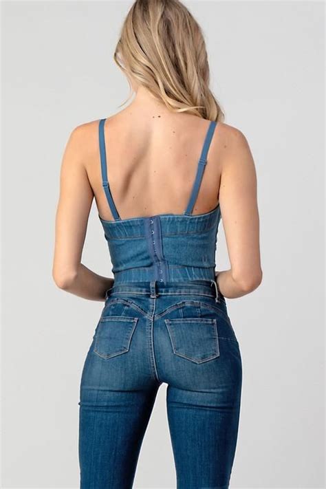 Totally Eighties Jeweled Corset In Jeans Outfit Women Levi