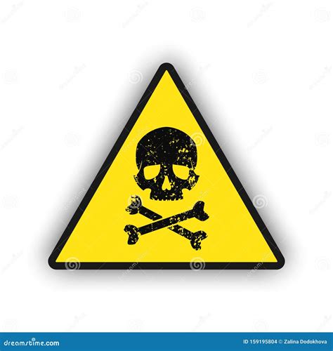 Toxic Warning Yellow Sign Icon Isolated On White Background Hazard Or