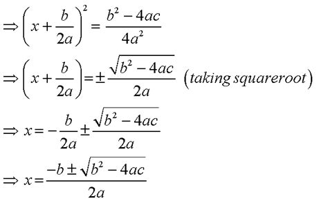 Derivation Proof Of Quadratic Formulae