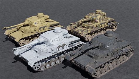 Panzer Iv German Ww Tank D Model Blend Fbx Obj Free D