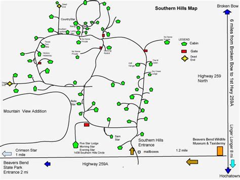 Directions Five Star Cabins