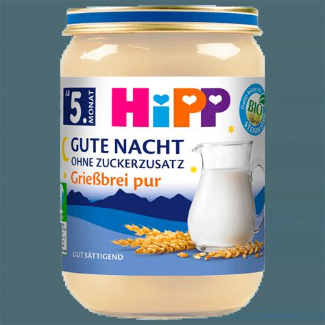 Hipp Gute Nacht Bio Grießbrei pur ohne Zuckerzusatz 190g bei REWE