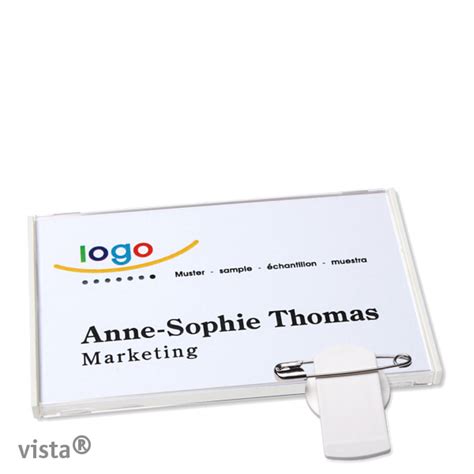 Porte Badges Avec Pince Vista Blanc Sprintis