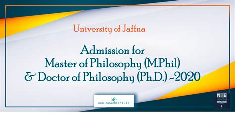 Admission For Master Of Philosophy M Phil Doctor Of Philosophy Ph