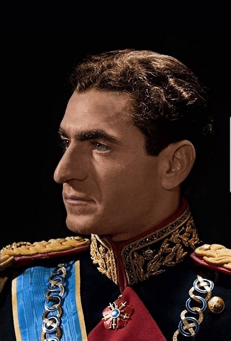 Colorized portrait of king of Iran,Mohammad Reza Pahlavi | Kungligheter