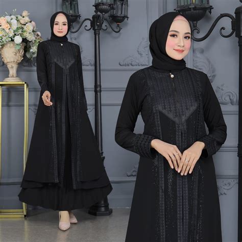 Jual Rina Busana Cod Busui Baju Gamis Abaya Hitam Polos Abaya