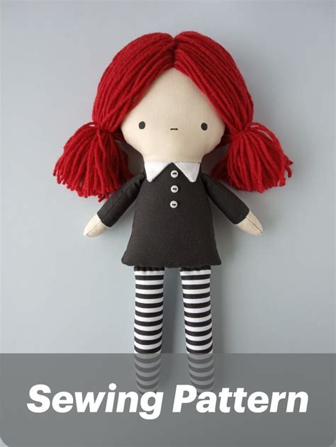 Rag Doll Sewing Pattern And Tutorial Goth Doll Printable Pa Inspire Uplift Fabric Dolls