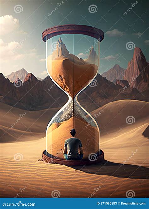 Man Facing The Passing Of Time Metaphor Stock Illustration Illustration Of Minute Clock