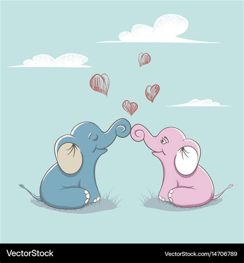 Elephants Love Each Other Royalty Free Vector Image