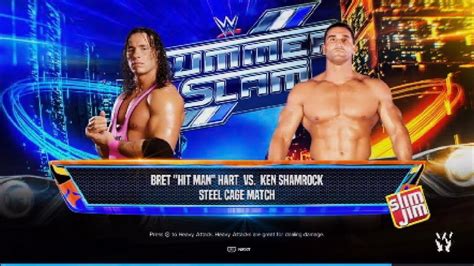 WWE 2K24 Steel Cage Match Bret Hart Vs Ken Shamrock SummerSlam