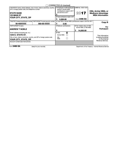 Top 12 Form 5498-sa Templates free to download in PDF format