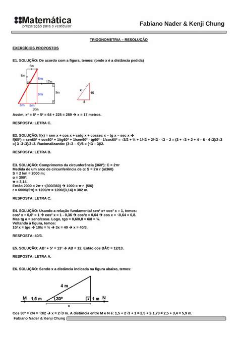 Pdf Exerc Cios Propostos Ctg Trigonometria Dokumen Tips