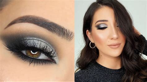 BLACK AND SILVER SMOKEY EYE NEW YEARS EVE MAKEUP TUTORIAL YouTube