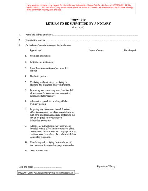 Annual Returns In Form Xiv Notary Act Form Xiv Return To Be