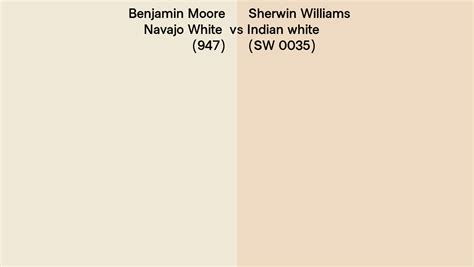 Benjamin Moore Navajo White 947 Vs Sherwin Williams Indian White SW