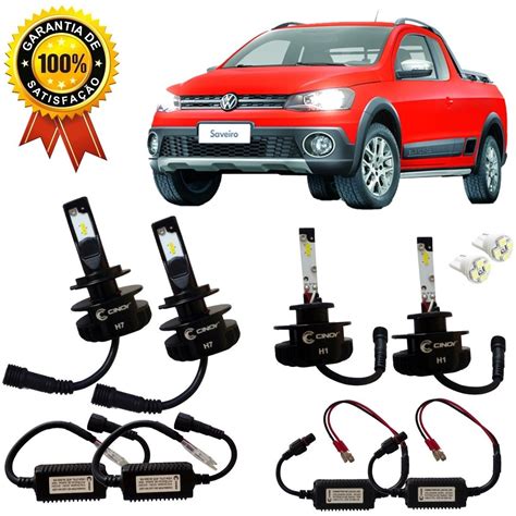 Kit Lampada Super Led Plus Saveiro Cross G6 Farol Alto Baixo R 345