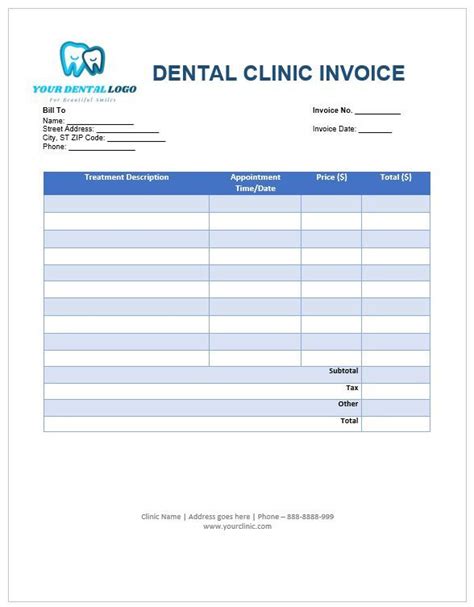 Printable Templates For Dental Service