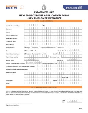 Fillable Online Malta Work Permit Application Form Fill Online