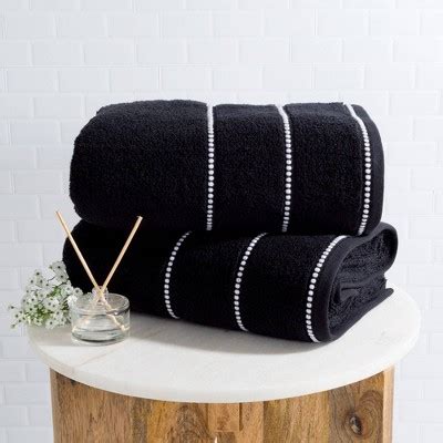 Pc Luxury Cotton Bath Towels Set Black Yorkshire Home Microfiber