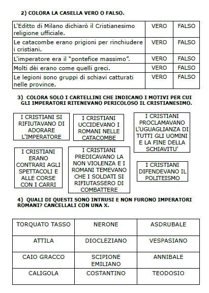 Verifica Fine Impero Romano Cristianesimo E Invasioni Barbariche