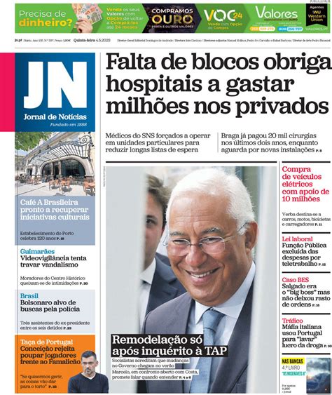 Capa Jornal De Notícias 4 Maio 2023 Capasjornaispt